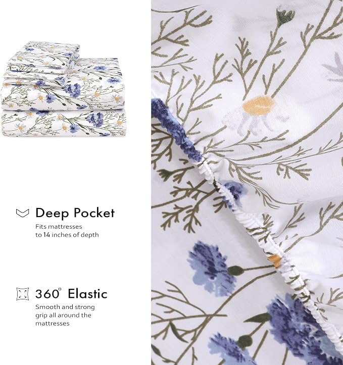 RUVANTI 100% Cotton Sheets – California King Percale Bedding, Cooling & - Image 6