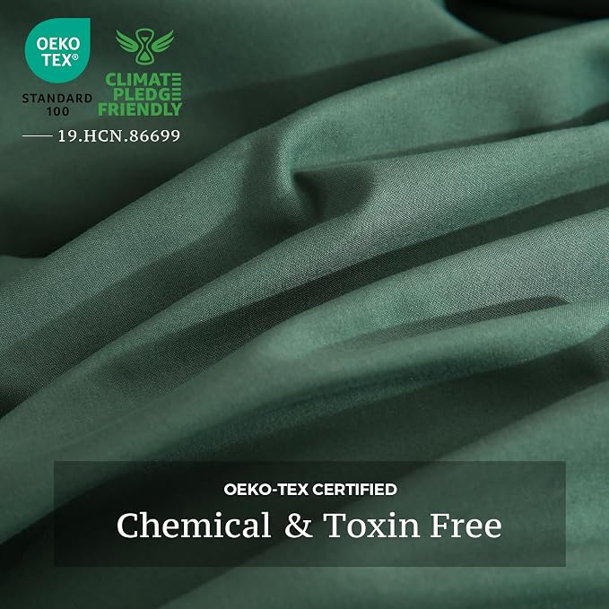 JSD Hunter Green Duvet Cover Set Twin Size, 2 Piece Microfiber Kids Duvet Cover - Image 4