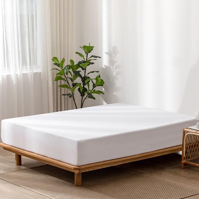 MooMee Fitted Bottom Sheet Only 100% Washed Cotton Linen Like Textured - Image 3