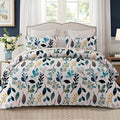 Whale Flotilla Reversible Printed Quilts Queen Size, Extra Soft Boho Floral by WHALEFLOTILLA