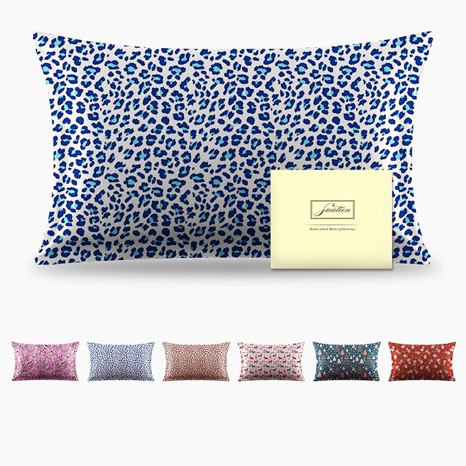 Mulberry Silk Pillowcase for Hair and Skin King Size Leopard Print Silk Pillow by Suatien