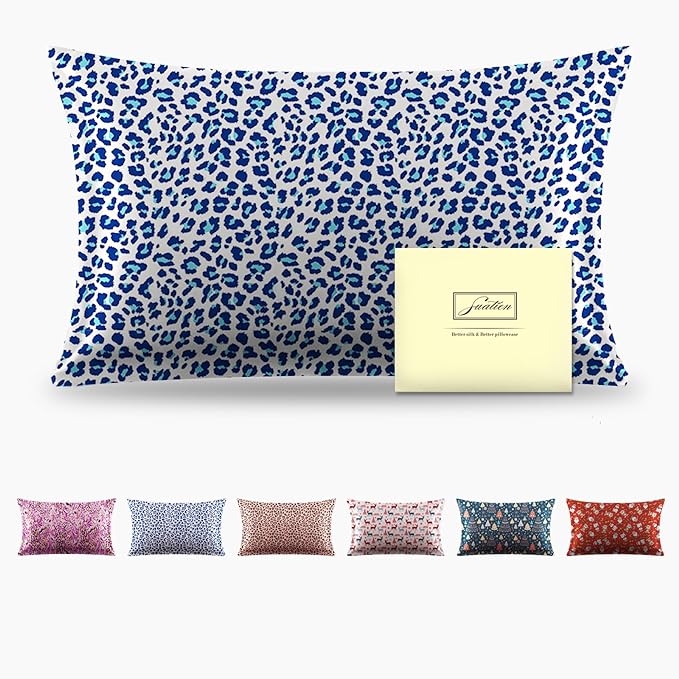 Mulberry Silk Pillowcase for Hair and Skin Standard Size Leopard Print Pillow by Suatien