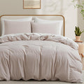 LOVQUE Bedding Duvet Cover Queen Size, 100% Washed Cotton Linen Like Natural by LOVQUE