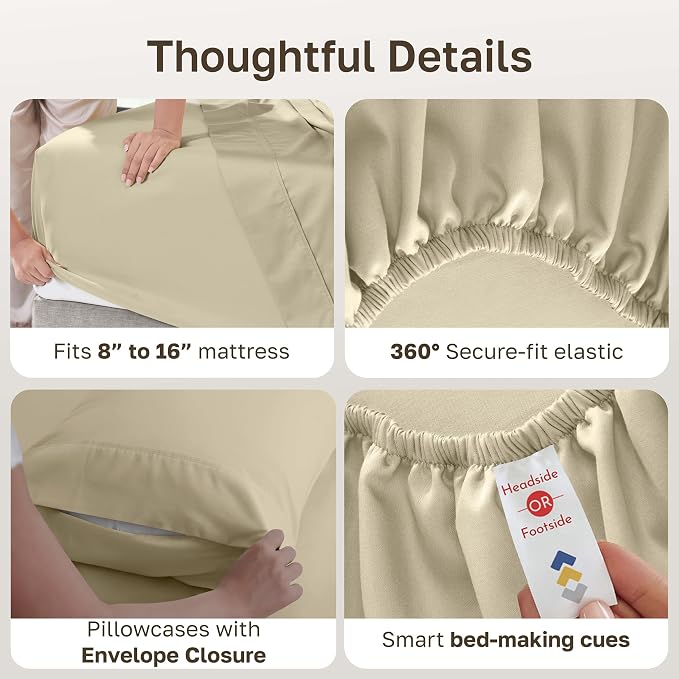 California Design Den 6 Piece King Size Sheets Set - Image 6