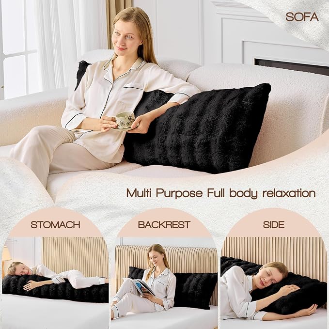 YZ HOME Faux Fur Fluffy Body Pillow - Image 5