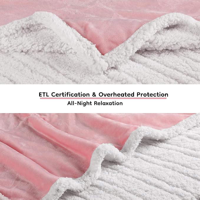 LaffyLo Electric Heated Blanket Twin Size 62 x 84, Fast Heating Blanket - Image 2