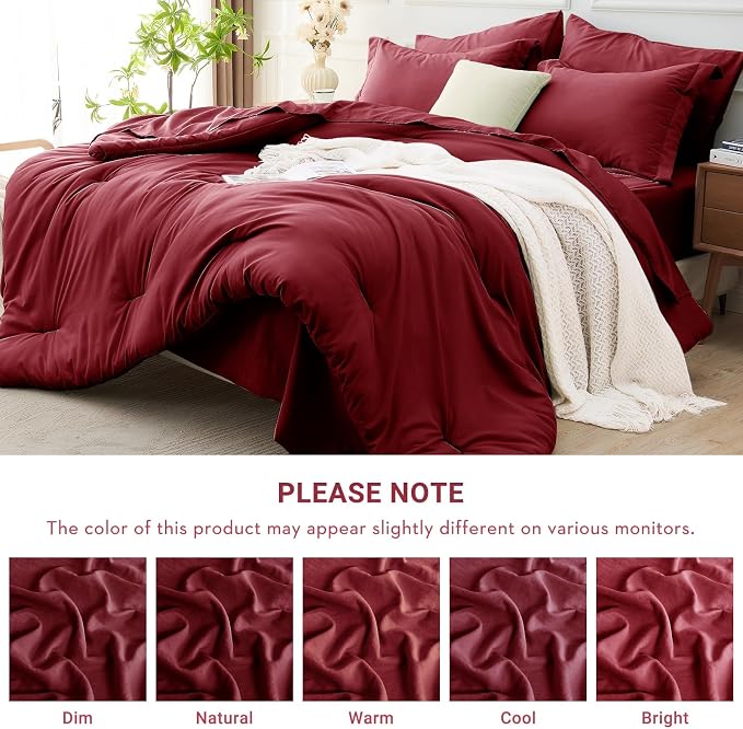 MUXHOMO 7 Pieces California King Comforter Set, Soft Bed in a Bag Cal King Size - Image 4