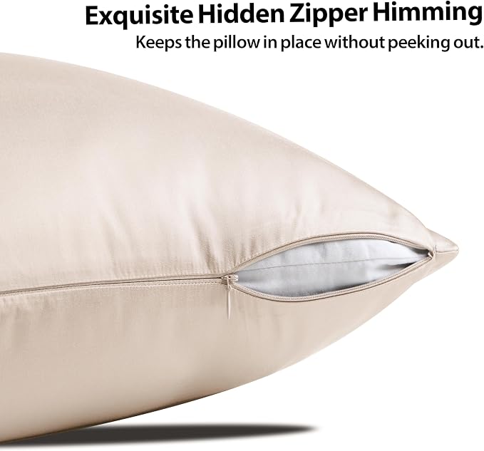 2 Pack Cooling Pillow Cases, Viscose Derived from Bamboo Pillow Protectors King - Image 3