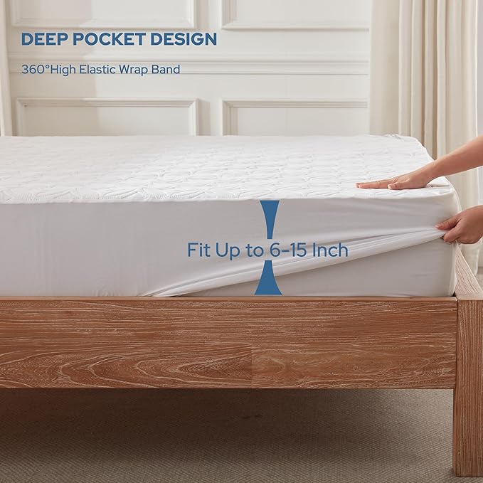 BEDLORE Waterproof Mattress Protector, Full Size Mattress Pad - Image 4