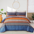 WONGS BEDDING Boho Quilt Set California King, Lightweight Microfiber Bed Decor by WONGSBEDDING