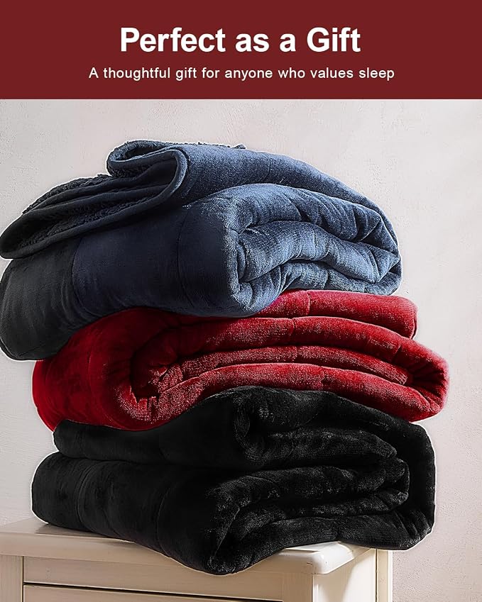 Super Fuzzy Soft Sherpa Fleece Weighted Blanket, 15 lbs Dual Sided Fluffy Heavy - Image 7