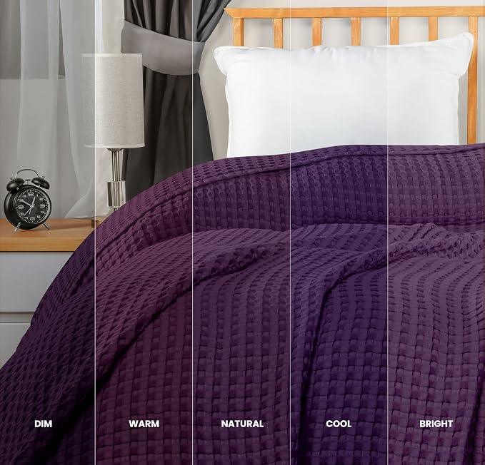 Utopia Bedding 100% Cotton Waffle Weave Blanket Queen Size - Image 3