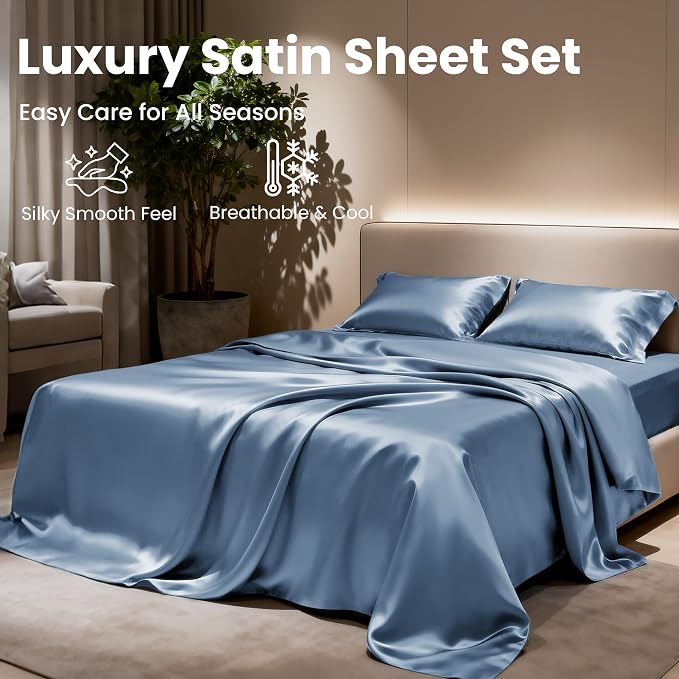 Love's cabin Full Size Satin Sheet Sets - Image 8