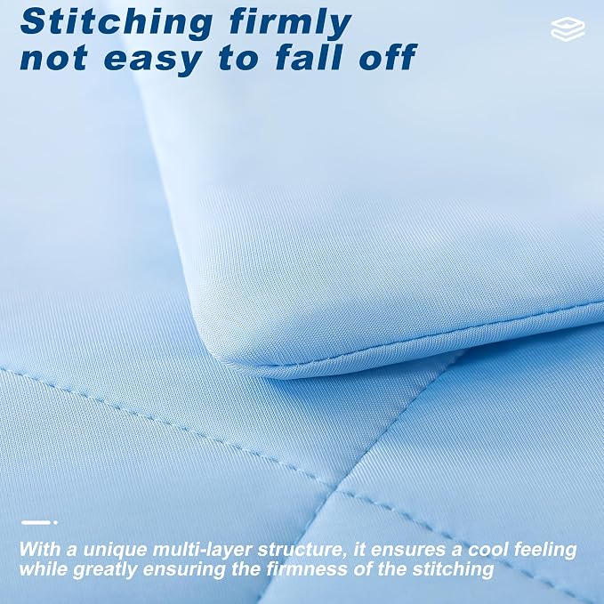 Cooling Comforter Twin Size, Double-Sided Cold Tech Fabric Quilted Bed - Image 4