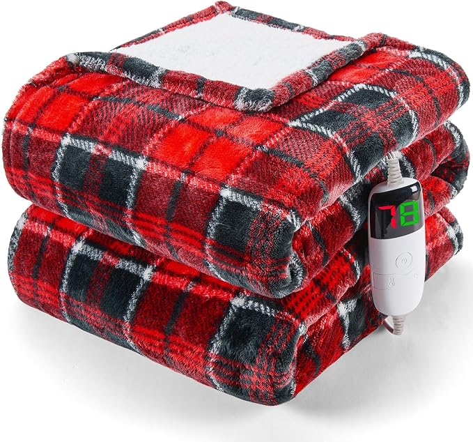 OCTROT Red Christmas Heated Blanket Electric Throw 50X60, Heating Throw Gift - Image 9