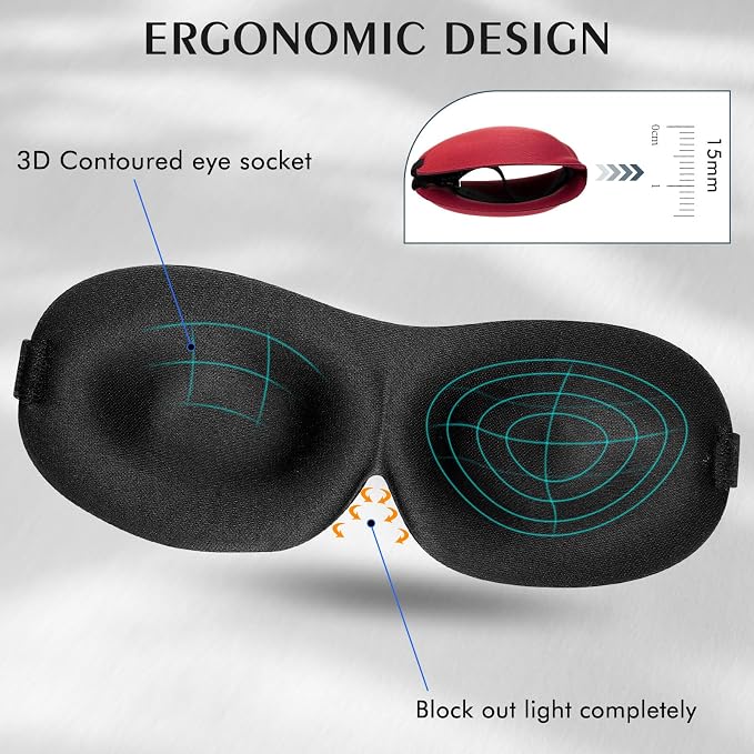 Bonuci 12 Pack Sleep Mask Blackout 3D Eye Mask - Image 3