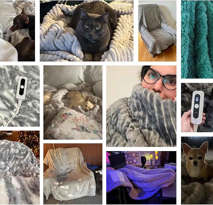 SNUGSUN Electric Heated Blanket Throw Size, Soft and Cozy Thickened Flannel and - Image 6