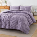 Andency Purple Comforter Set King Size, Boho Girls Women Lavender Soft Fluffy by Andency