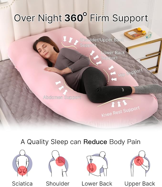 ALLOPERA Pregnancy Pillow, Full Body Maternity Pillow 57 inch, - Image 2