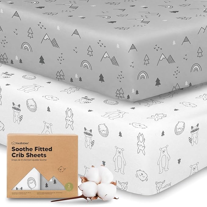 KeaBabies 2-Pack Organic Crib Sheets by KeaBabies