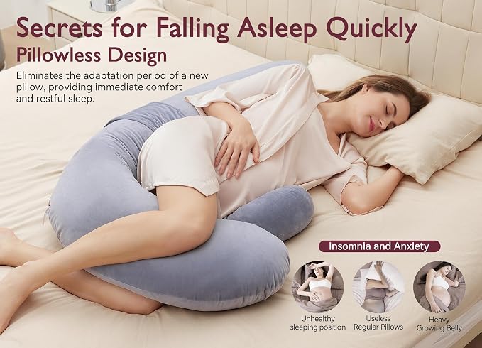 Momcozy Pregnancy Pillow, Original F Shaped Maternity Pillow - Image 3