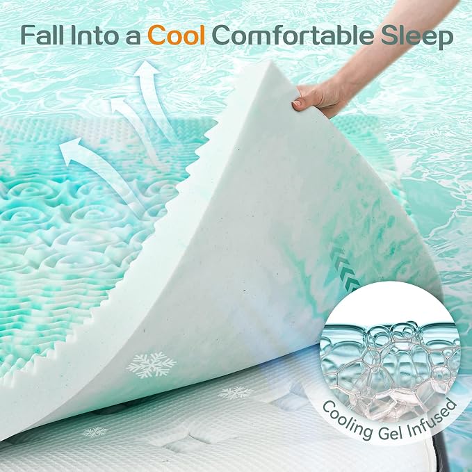 SINWEEK Mattress Topper Memory Foam Mattress Topper 2 Inch Queen Soft Mattress - Image 5