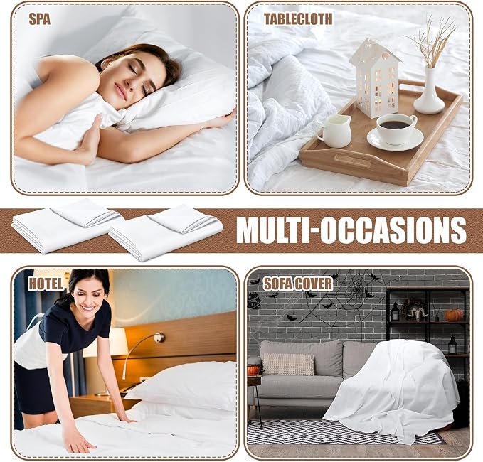 SmoothNovelty 30 Pack Twin Flat Sheets Bulk Soft Microfiber Massage Spa Bed - Image 6