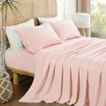 Pink Queen Sheet Set 4 Piece, Soft Breathable Cooling Microfiber Bed Sheets by Dreava