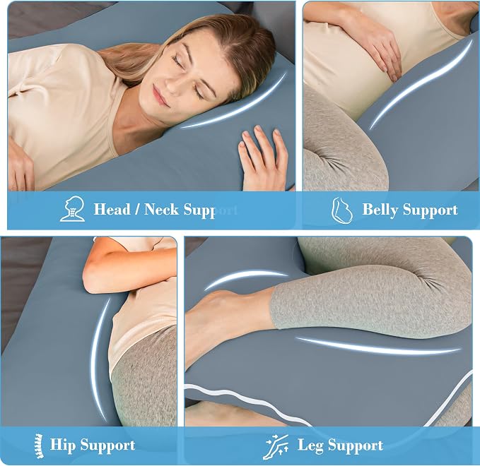 Cute Castle Cooling Cover Pregnancy Pillows, Soft U-Shape Maternity Pillow - Image 2