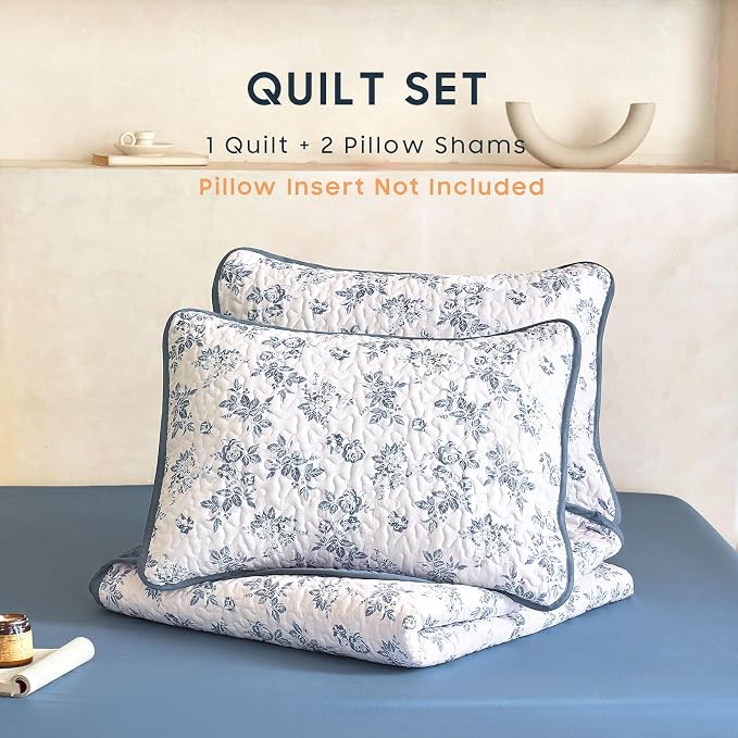 Wake In Cloud - Floral Quilt Set, Shabby Chic Coquette Cottagecore Vintage - Image 2