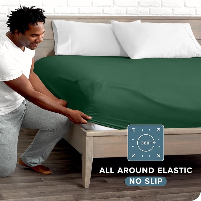 Bare Home Fitted Bottom Sheet Twin Size - Image 3