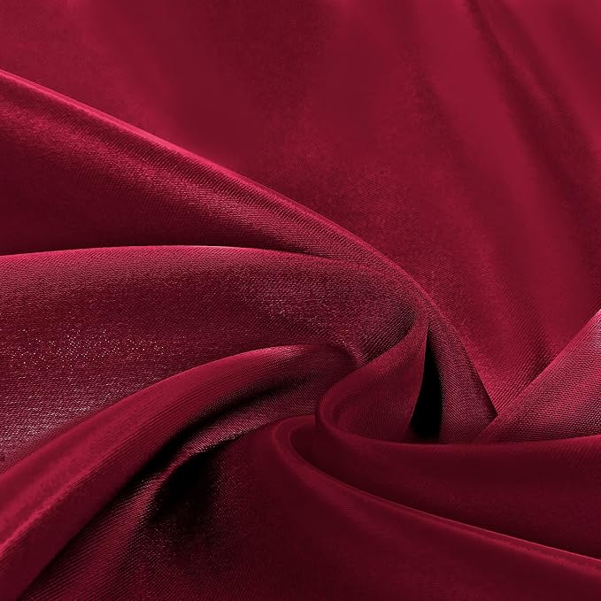 Homiest Burgundy Satin Fitted Sheet King Size, Deep Pocket, Luxury & Ultra Soft - Image 5
