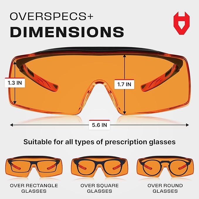 NoCry Blue Light Blocking Safety Glasses Over Eyeglasses - Image 6