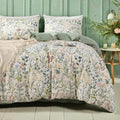 mixinni Flower Duvet Cover Twin XL Size, Sage Green Floral Duvet Cover Soft by mixinni