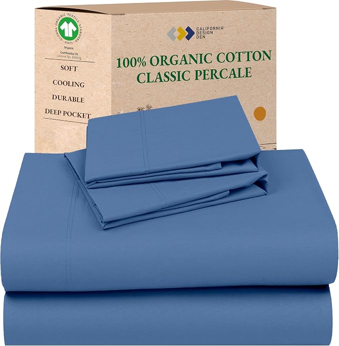 California Design Den Soft 100% Organic Cotton Bed Sheets King Size Set by CaliforniaDesignDen