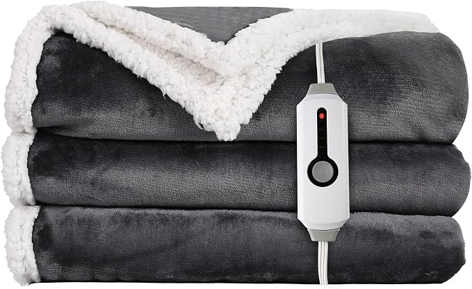 LaffyLo Heated Throw Blanket 50 x 60, Fast Heating Electric Blanket, Dual-Sided - Image 7