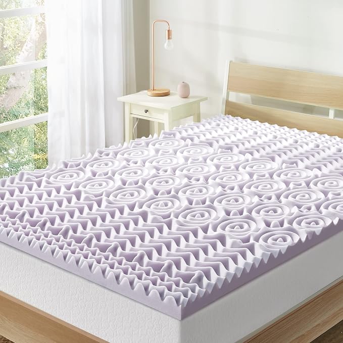 Mellow 2 Inch 5-Zone Memory Foam Mattress Topper, Soothing Lavender Infusion by MELLOW