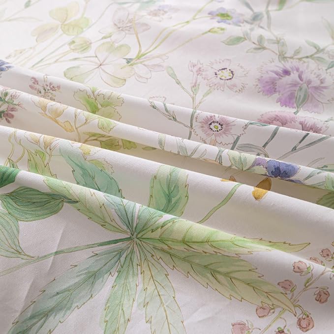 OAITE Duvet Cover Set Twin Size Floral Pattern Ultra Soft 100% Cotton Duvet - Image 6