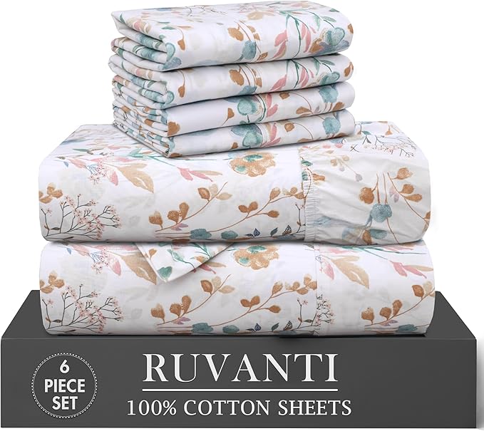 RUVANTI 6 Pcs Cotton Sheets by Ruvanti