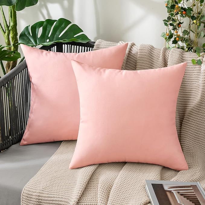 MIULEE Pack of 2 Decorative Outdoor Solid Waterproof Throw Pillow Covers Spring by MIULEE