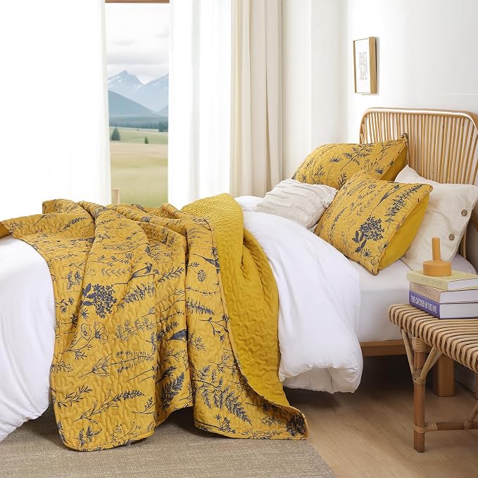 JANZAA Quilts Queen Size Ginger Quilt Botanical - Image 8