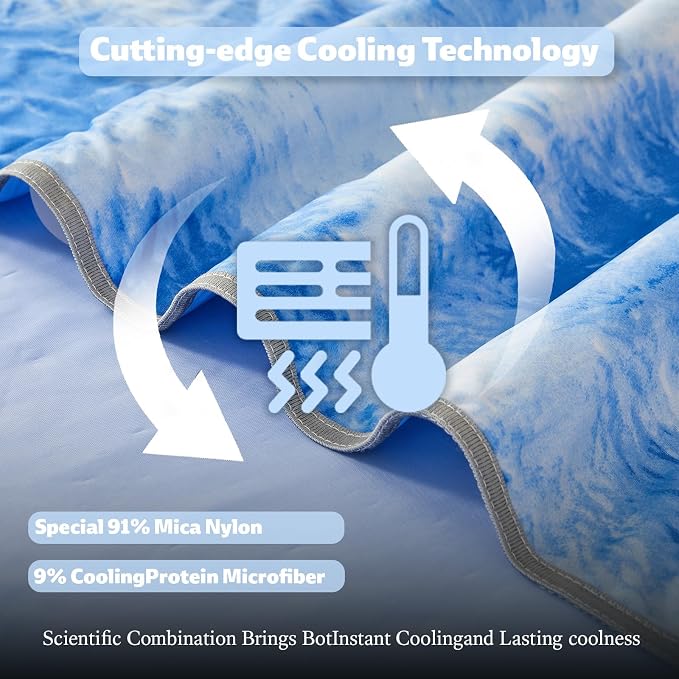 Cooling Blanket Queen Size for Hot Sleepers Ultra Lightweight & Breathable - Image 4