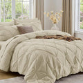 Sasttie Full Size Comforter Set, 7-Piece Bed in a Bag Double, Pintuck Bedding by SASTTIE