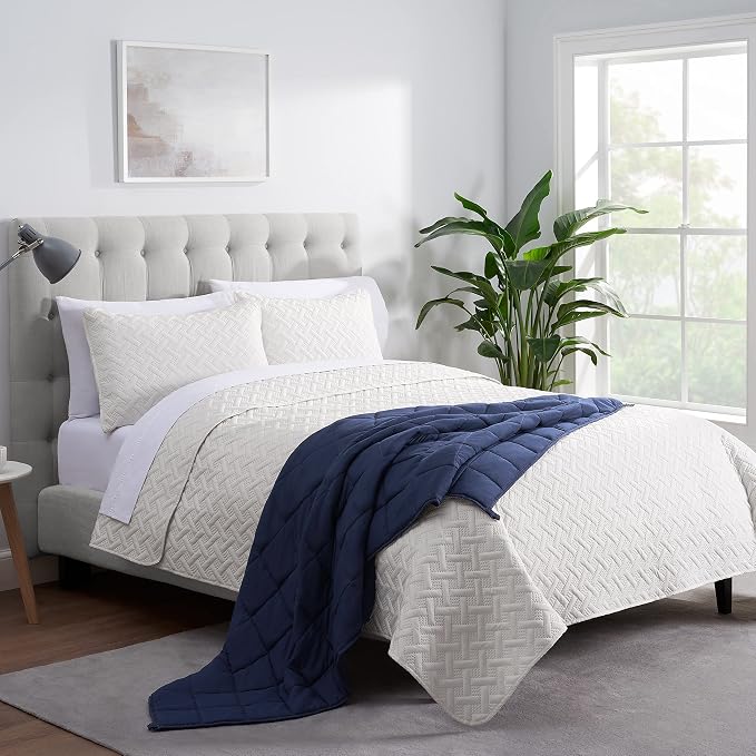 SERTA Zen Rest Wrinkle Resistant Adult Heavy Weighted Throw Blanket Filled - Image 3