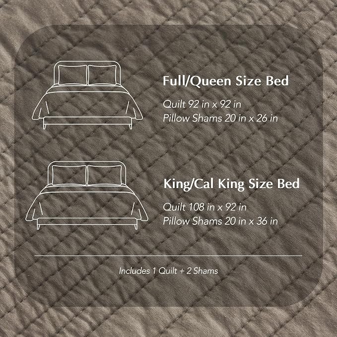 EVERGRACEHOME 100% Cotton Modern Lines Quilt Set King Size, Pre-Washed Soft - Image 8