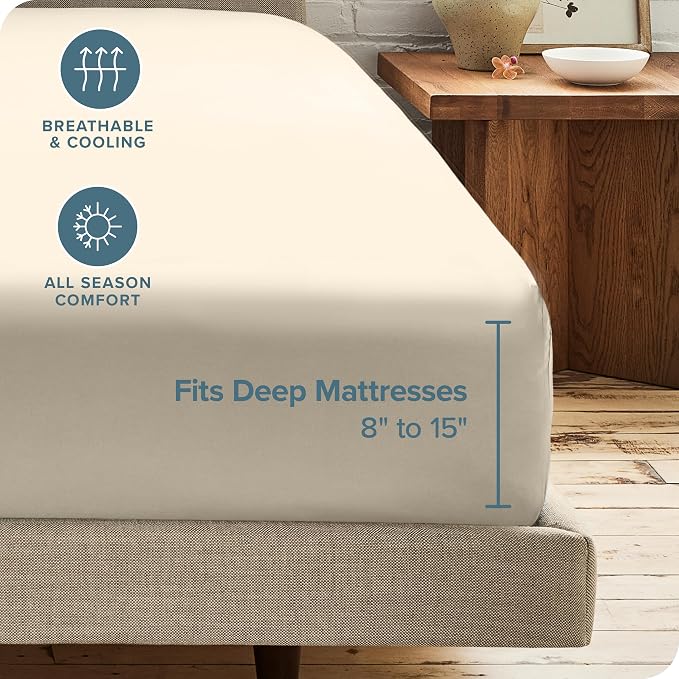 Bare Home 2-Pack Fitted Bottom Sheets Short Queen - Image 4