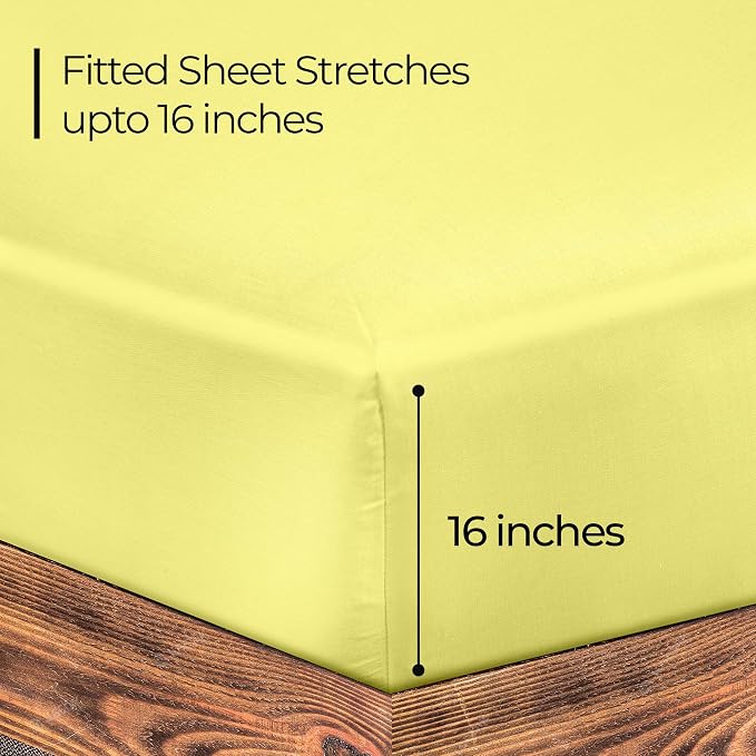 ROYALE LINENS 300 Thread Count 100% Long Staple Combed Cotton Fitted Sheet Queen - Image 3