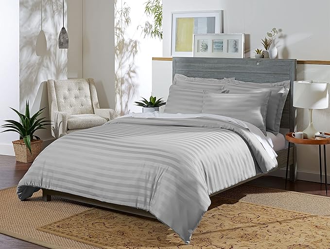 Pure Bamboo King Duvet Cover, 3 Piece Set, Genuine 100% Organic Viscose Derived by PureBamboo