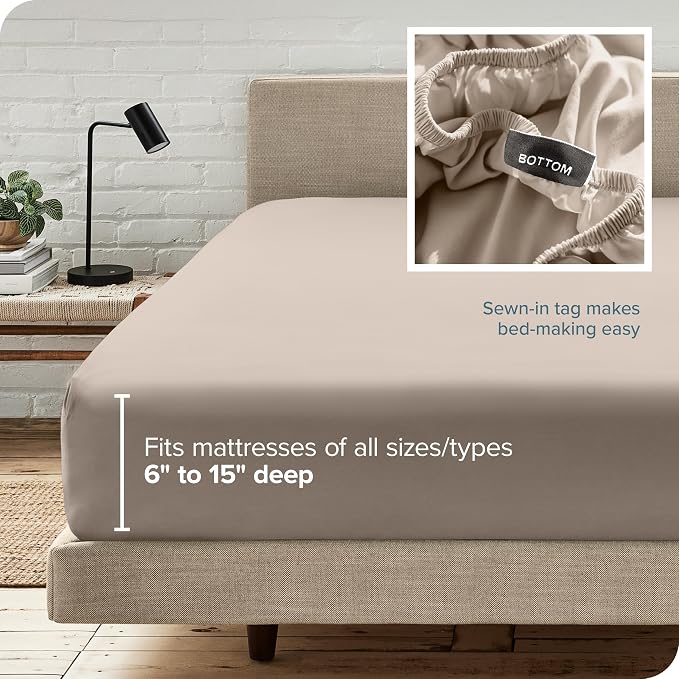 Bare Home Fitted Bottom Sheet Twin XL Size - Image 6