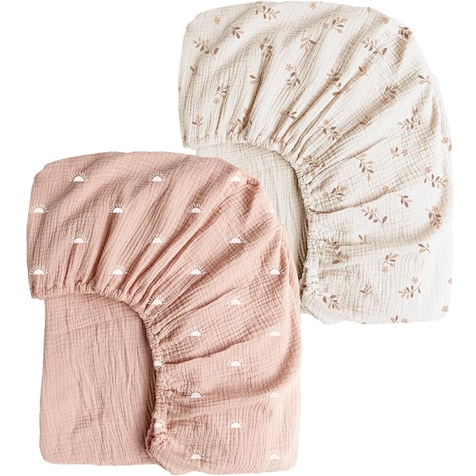 Konssy Muslin Crib Sheets for Girl Boy by Konssy